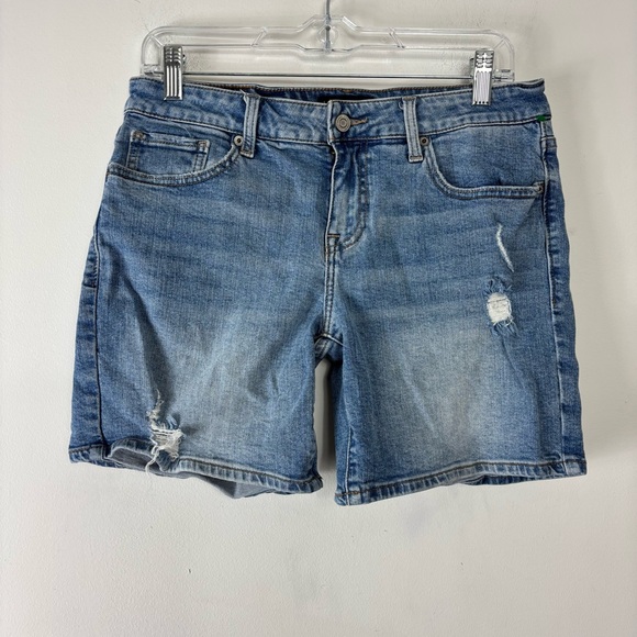 Lucky Brand Women's High Rise The Roll Up Distressed Denim Shorts main image 0